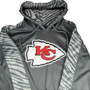 Kansas City‎ Chiefs Mens XL Gray Hoodie Zubaz Zebra Print NFL Retro 90s